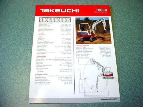 Takeuchi TB228 Hydraulic Excavator Brochure