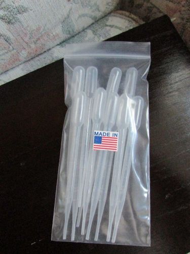 Plastic Pipettes, Lot of 12, 3 ml, approx 6&#034; tall