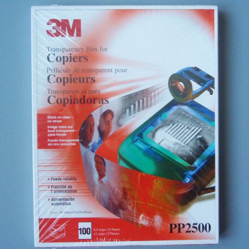 LOT of 3 NEW 3M PP2500 Transparency Film for Copiers, 100 sheets/box