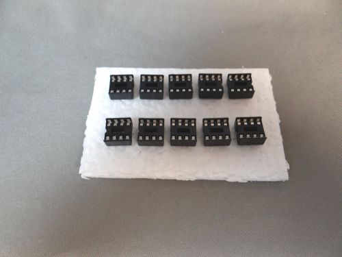 IC Sockets, 8 Pin DIP .3&#034; low profile soldertail, Quantity of 10 Sockets