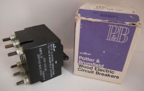AMF POTTER &amp; BRUMFIELD 15 AMP WOOD ELECTRIC CIRCUIT BREAKER