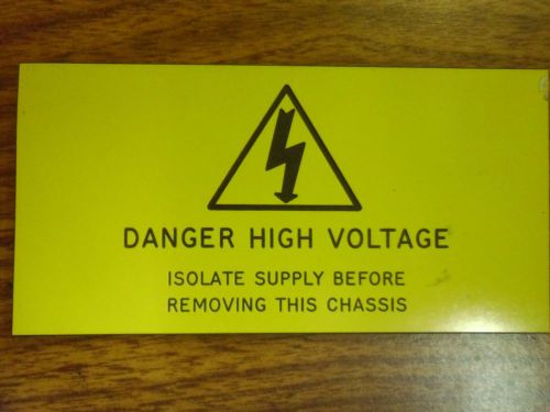 4 3/4 x 2 1/2&#034; danger high voltage plastic decal #56107 for sale