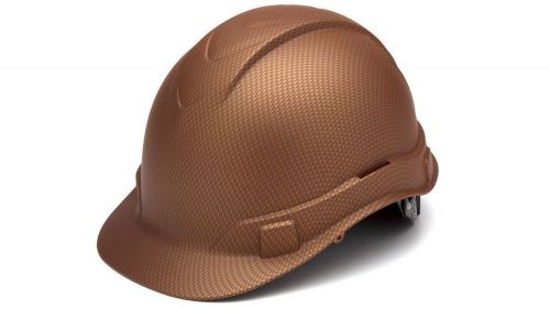Pyramex copper ridgeline cap 4 pt ratchet suspension safety hard hats hp44118 for sale