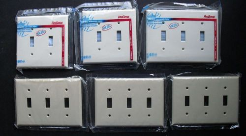 Lot of 6 LEVITON SWITCH COVERS Some PRO GRADE 4 - 3 SWITCH &amp; 2 - 2 SWITCH COVERS