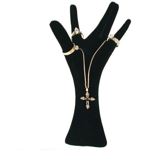 Black Open Palm Ring Hand Display Jewelry Stand 8&#034;