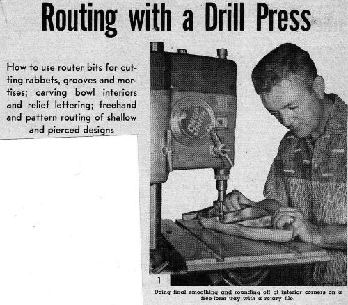 Article plans how to route with drill press routing router lathe #549 for sale