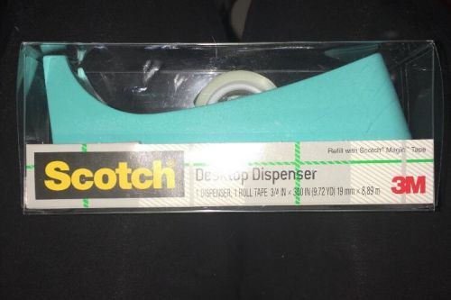 WHITE Classic Desktop Scotch Tape Dispenser 3M includes 1 roll 3/4&#034; x 350&#034; tape