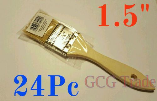 24 of 1.5 Inch Chip Brushes Brush 100% Pure Bristle Adhesives Paint Touchups