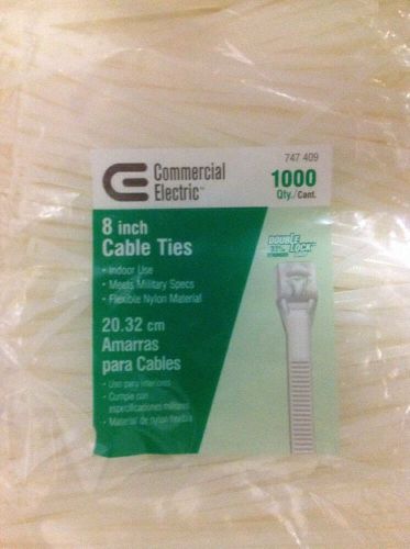Commercial Electric 8&#034; Cable Ties 1000Ct