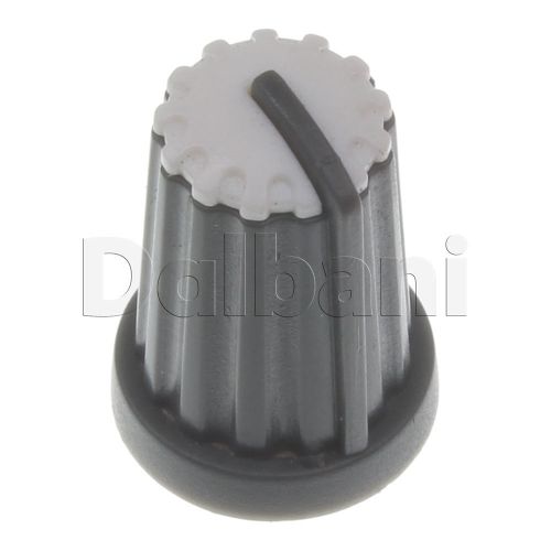 6pcs @$2 20-04-0016 New Push-On Mixer Knob Black with White Top 6 mm Plastic