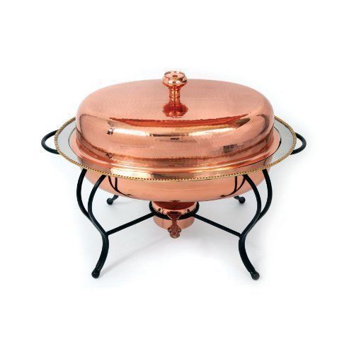 New! Star Home 6-Quart Oval Copper Plated Chafing Dish 21&#034;L x 15&#034;W x 15&#034;T- $278.