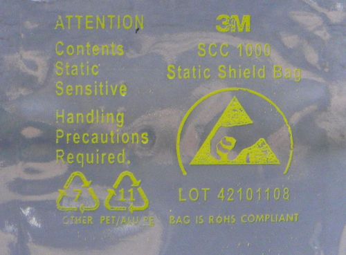 100 NEW 2&#034; x 4&#034; ANTI-STATIC BAGS, SHIELDED, STATIC SHIELDING BAGS 3M SCC 1000 *