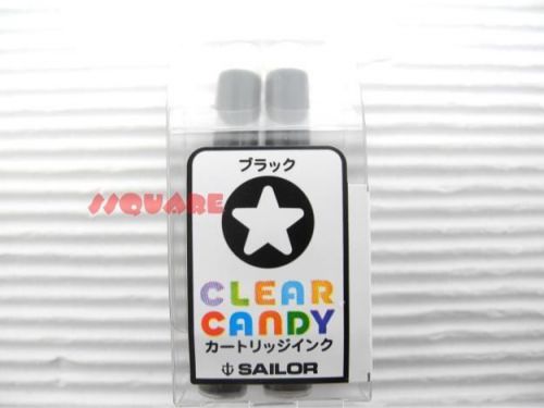 10 x Sailor Clear Candy Colourful Fountain Pen Ink Cartridges Refills, Black