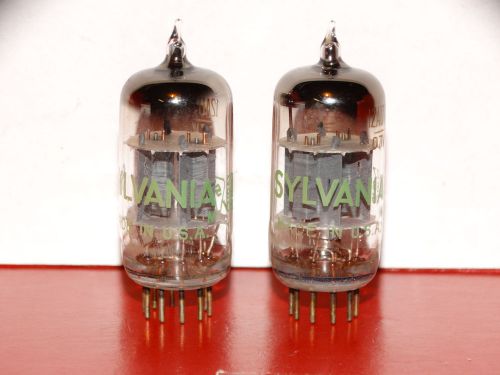 2 x 12AU7A Sylvania Tubes *D-Getter*Matched*Very Strong*1957*