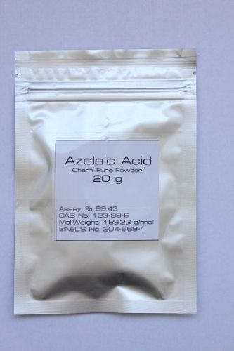 Azelaic acid nonanedionic acid powder 99.43% chem. pure 20g for sale