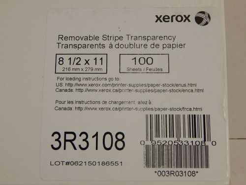 XEROX 3R3108 REMOVABLE STRIPE TRANSPARENCY 8.5&#034; X 11&#034; 100 SHEETS