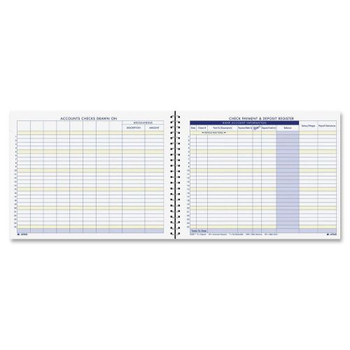 Adams Check Payment and Deposit Register  8.5 x 11 Inches White (AFR60)