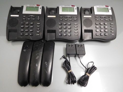 Lot of 3x TalkSwitch TS-80 2-Line Analog Display Phone w/ 2x Power Supplies