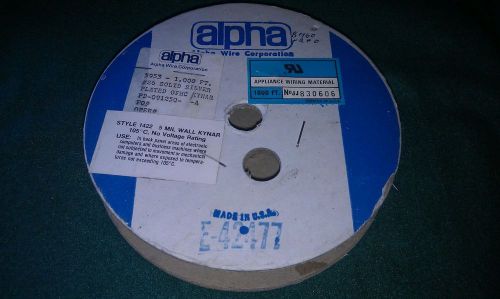 Alpha 5953 #26 solid silver plated ofhc kynar white appliance wire approx 1000ft for sale