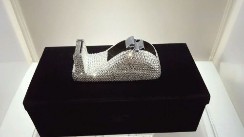 Crystal Tape Dispenser Desk Accessory with Clear Swarovski Crystals