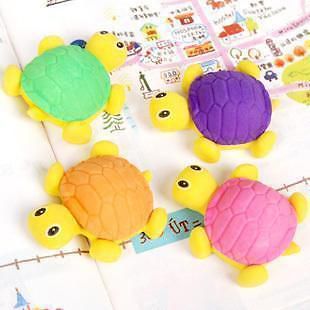 4 PCS Little Turtle Rubber Artificial Animal Eraser Student Stationery