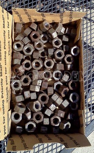 100 used 1/2&#034; steel nuts (100 half inch by 13 used nuts)