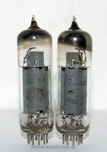 2 x EL84  6BQ5  Lorenz Tubes  (507056)  matched pair Esslingen-Germany tubes