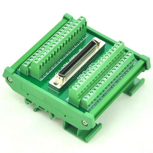 DIN Rail Mount 68-pin 0.05&#034; Mini D Ribbon/MDR Female Interface Module, SCSI.