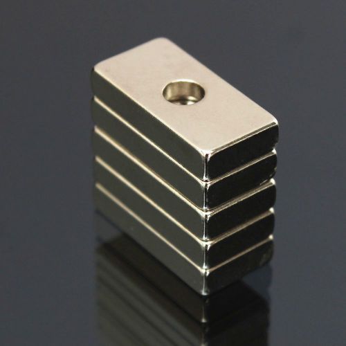 5Pcs Super Strong Block Magnets 20x10x4mm Hole 4mm Rare Earth Neodymium N35