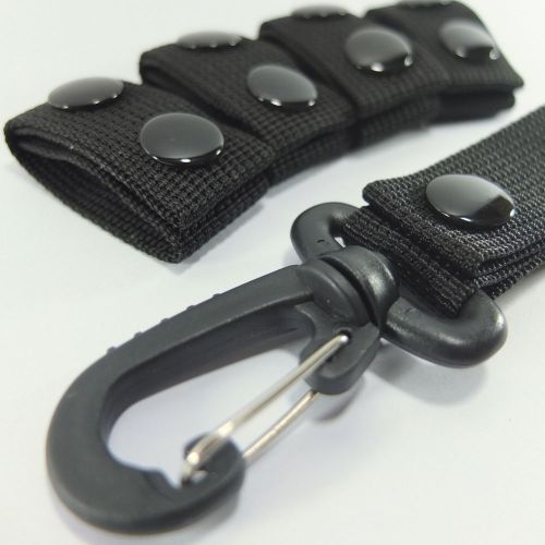 5 Police Army Black Duty Belt Keepers Duty Nylon Snaps Carabiner Fit Belts 2inch