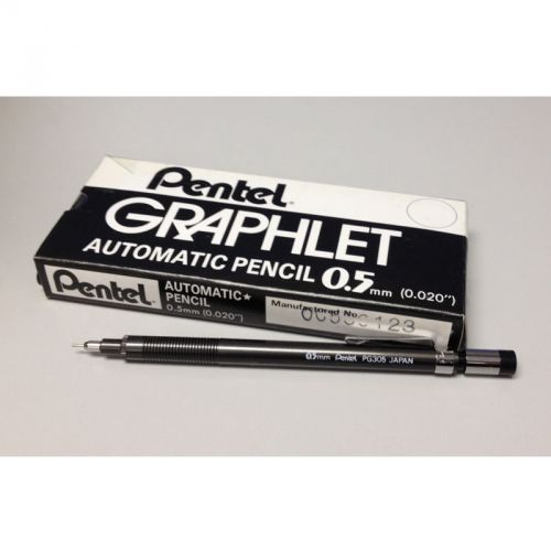 Pentel Graphlet PG305 0.5mm Mechanical Drafting Pencil Bulk Pack (12pcs) - Black