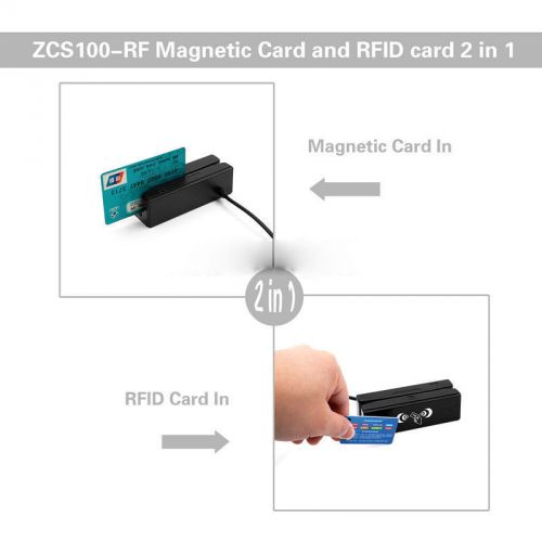 Zcs100-rf usb 13.56mhz rfid reader/wirter&amp;magnetic stripe card 3 tracks reader for sale