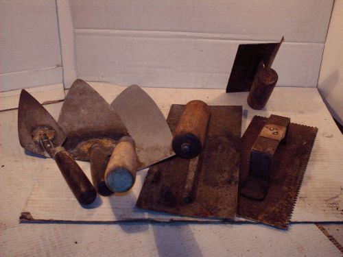 Cement Trowels Lot six piece tools finishing work used good condition free shipp
