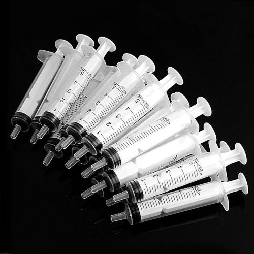 10x 5ml disposable plastic sampler syringe for measuring hydroponics nutrient mu for sale