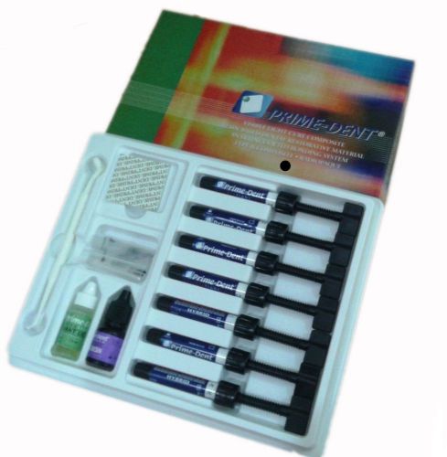 2 x hybrid dental resin composite 7 syringe kit prime dent adhesive etchant new for sale