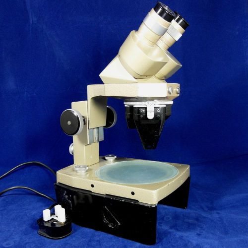 Vickers instruments greenough triple turret stereo microscope w dual base for sale