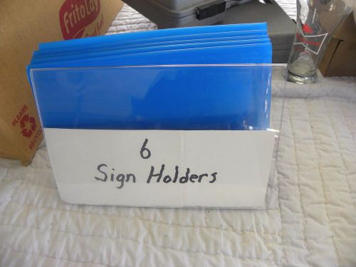 LOT OF 12 NEW Clear Acrylic 5&#034; X 8&#034;  Sign Display Holder Counter Table Top