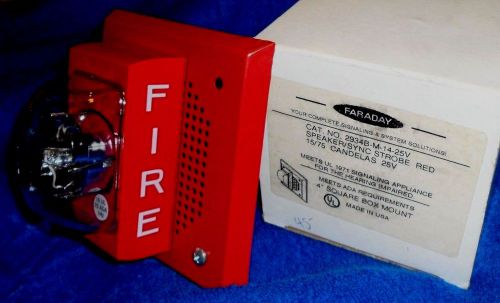 Faraday 2934b-m-14-25v red 75 cadelas 25v speaker/sync strobe new for sale