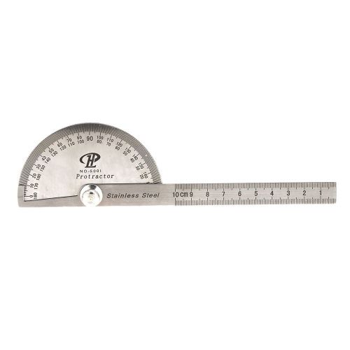 New Stainless Steel Protractor Round Head Rotary Angle Measuring Tool Goniometer