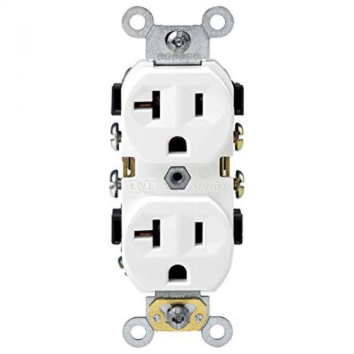 Commercial Grade Grounded Duplex Outlet Leviton Outlet Adapters S02-0BR20-0WS