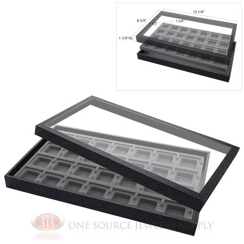 (1) Acrylic Top Display Case &amp; (1) 28 Compartmented Gray  Insert Organizer
