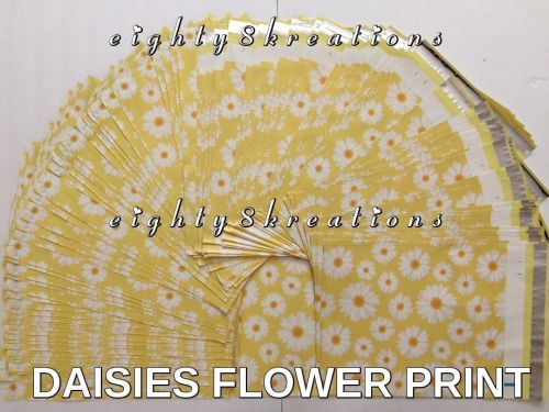 10 DAISIES FLOWER PRINT 10x13 Flat Poly Mailers Postal Package Envelopes Bags
