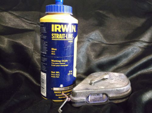 Irwin Straight-Line Reel and 8+oz of Irwin Chalk  &#034;Plumb Bob&#034; Metal Case GWC