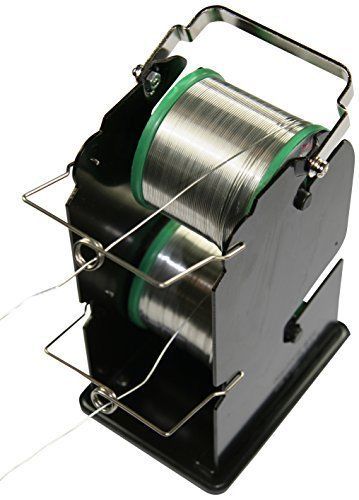 Dual Solder Reel Stand Dispenser Spool Wire Holder Soldering Roll Weighted Base