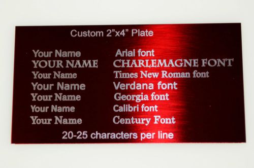 Custom Engraved Plate aluminum 2&#034;x4&#034;  Name Plaque Art Gift Tag Label