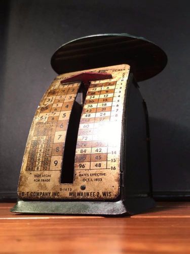 Vintage blue mite postal scale 1953 with original label fully functional great u for sale