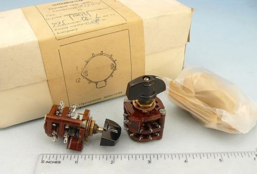 10x &lt;&gt; Soviet Rotary Switch + handle 4 pole 5 positions 4P5T 5П4Н 300V 25W 0.2A
