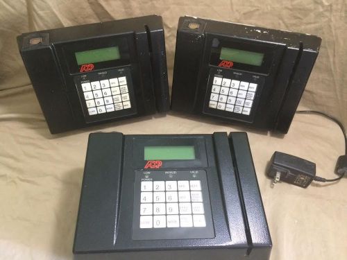 Lot of 3 ADP 5101/01 Time Clock &amp; Data Collection Terminal w/ Biometric Scanner
