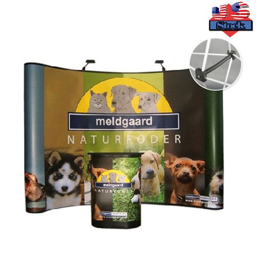 US Stock-10ft Curved Pop Up Display Show backdrops stand booth Wall (Frame only)