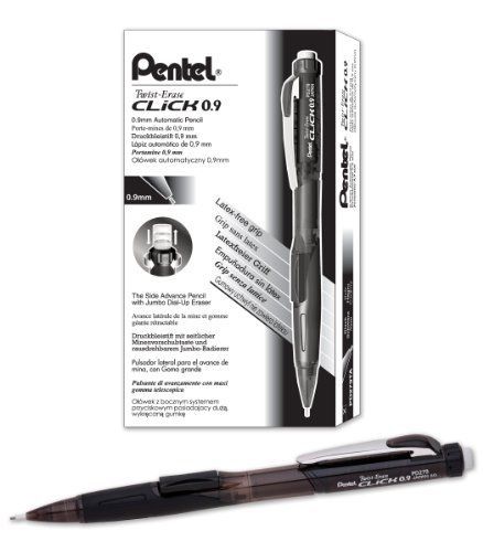 Pentel Twist-Erase CLICK Mechanical Pencil (0.9mm) Assorted Black Barrels, Color